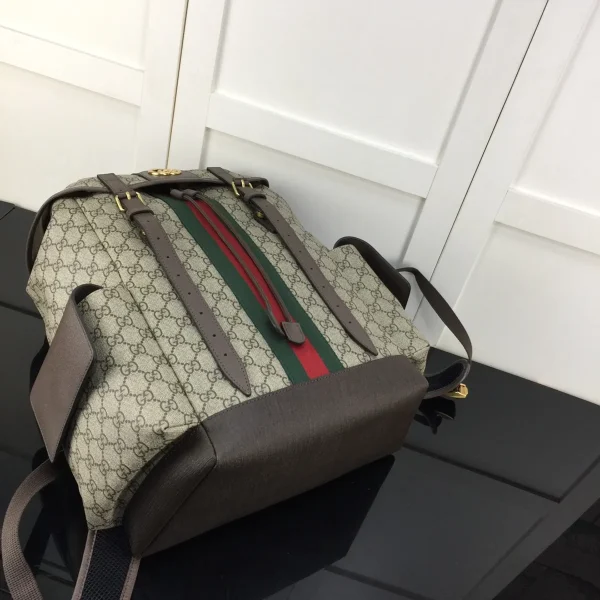 GUCCI Ophidia中號米棕皮革背包-598140：圖片 8