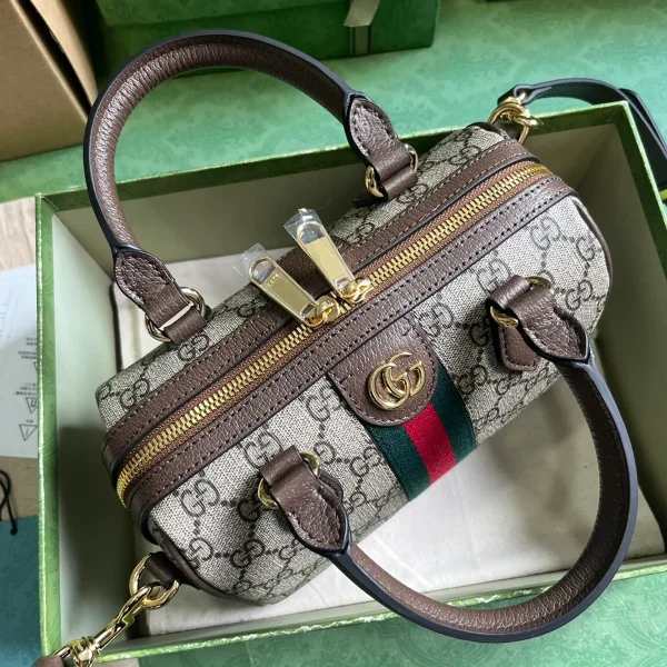 GUCCI Gucci Lido米白皮革斜揹包-772053：圖片 7