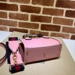GUCCI Diana黑色皮革手提包-702732：圖片 5