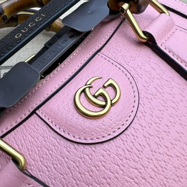 GUCCI Diana黑色皮革手提包-702732：圖片 7