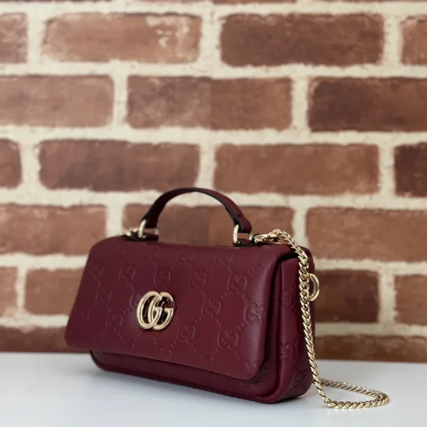 GUCCI GG Milano迷你深綠皮革斜揹包-806017：圖片 3