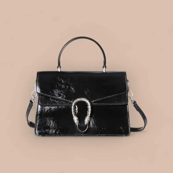 GUCCI Dionysus中號黑漆皮斜挎包-795007