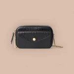 GUCCI GG Signature迷你黑色皮革肩揹包-781554