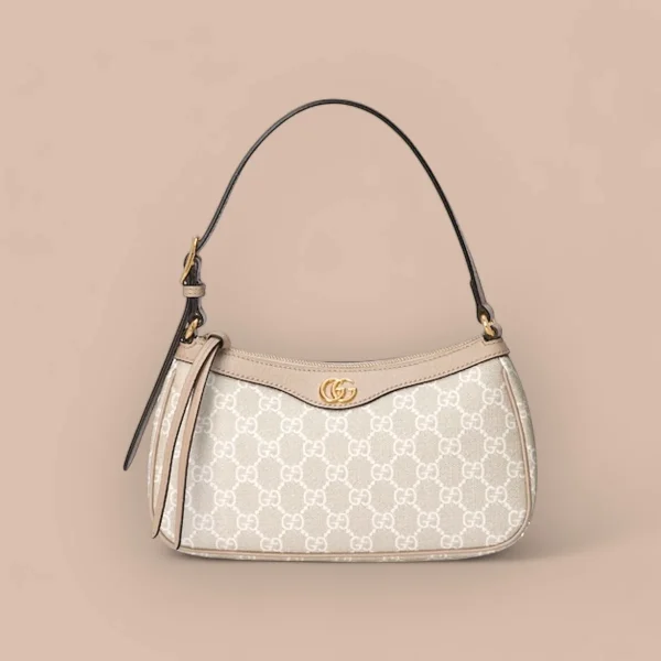 GUCCI Ophidia小號米棕帆布斜揹包-735145