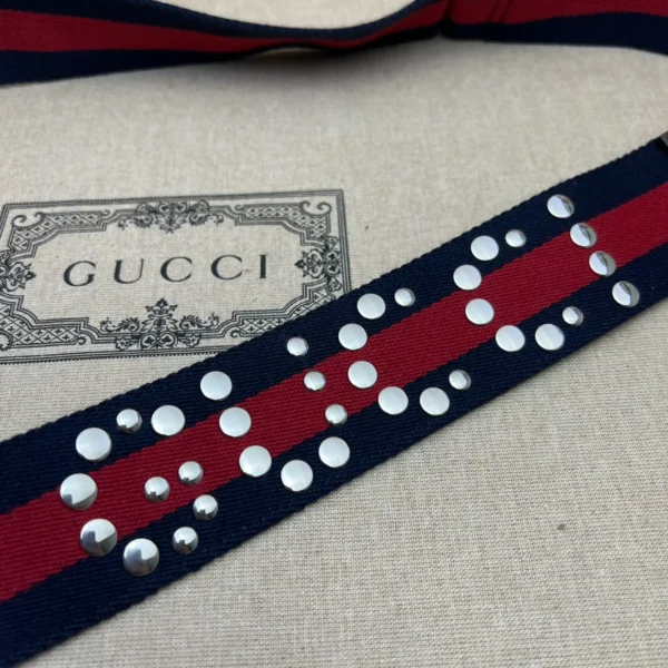 GUCCI Ophidia藍帆布斜挎包-722117：圖片 14