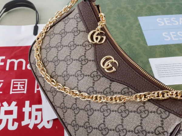 GUCCI Ophidia藍帆布斜挎包-735132：圖片 8