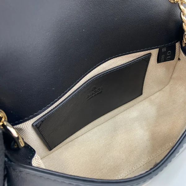 GUCCI Blondie黑色皮革肩揹包-815711：圖片 10