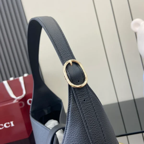GUCCI Jackie大號黑色粒面斜揹包-813650：圖片 7
