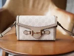 GUCCI 馬銜扣1955馬銜扣米棕迷你帆布斜揹包-699296：圖片 2