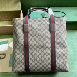 GUCCI GUCCI Lido中號米棕帆布托特包-763287：圖片 2