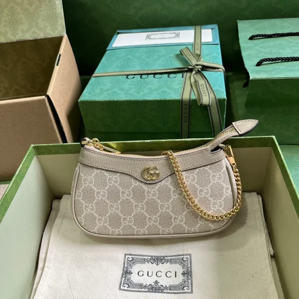 GUCCI Ophidia米棕帆布斜挎包-764960：圖片 2
