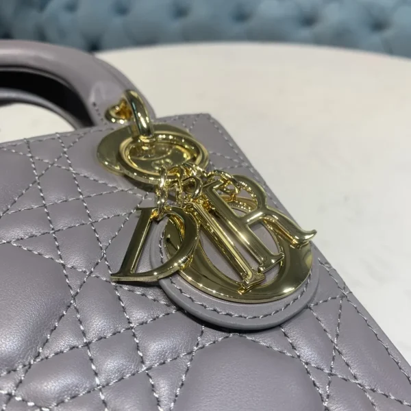 Dior Lady MINI 灰色羊皮斜挎包MINI-M0505：圖片 7