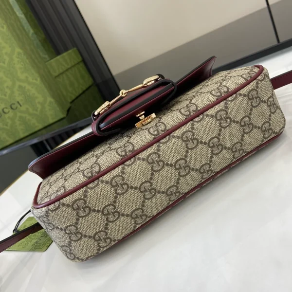 GUCCI Horsebit 1955小號紅柔皮手挽包-815206：圖片 5