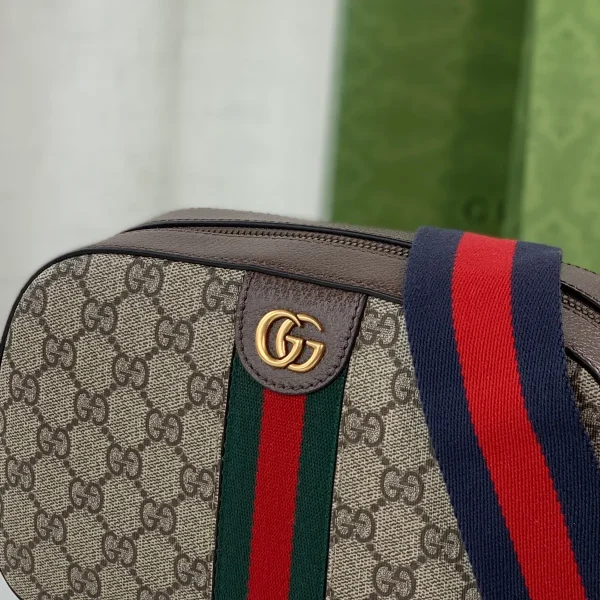 GUCCI Ophidia米棕帆布斜揹包-752591：圖片 7