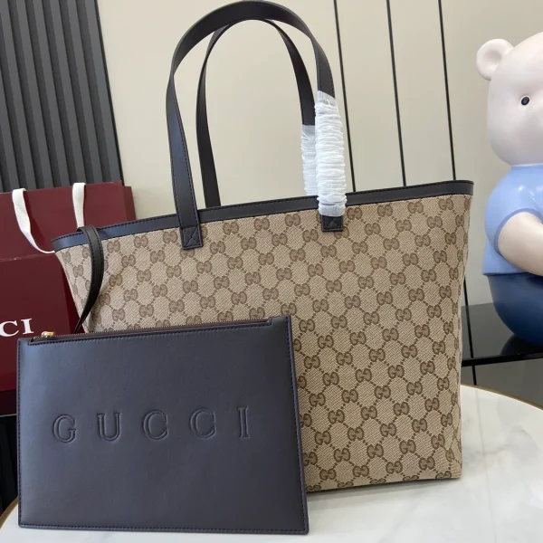 GUCCI Totissima中號黑色帆布托特包-788203：圖片 2