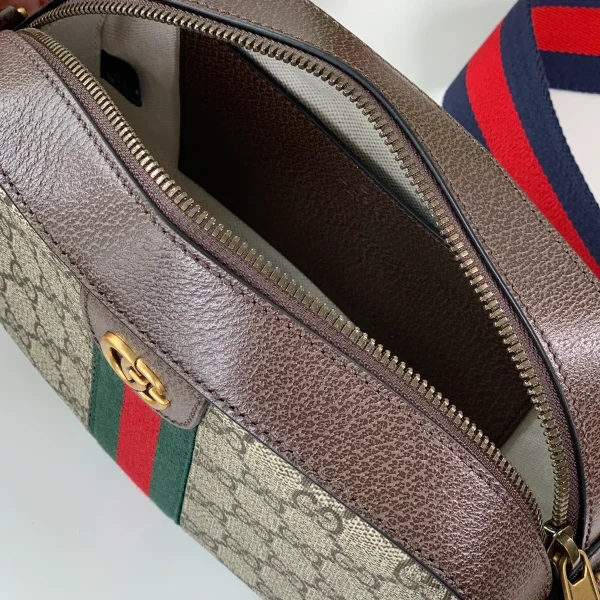 GUCCI Ophidia米棕帆布斜揹包-752591：圖片 10