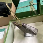 GUCCI Ophidia米白帆布斜揹包-764960：圖片 5
