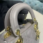 Dior Lady MINI 灰色羊皮斜挎包MINI-M0505：圖片 6