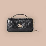 GUCCI GG Milano迷你黑色絎縫皮革斜揹包-806017