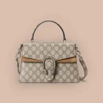 GUCCI GG Supreme小號米棕帆布斜背包-739496