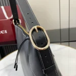 GUCCI GG Emblem大號米棕帆布單肩包-815217：圖片 6
