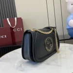 GUCCI Gucci Blondie小號黑色皮革斜揹包-815715：圖片 3