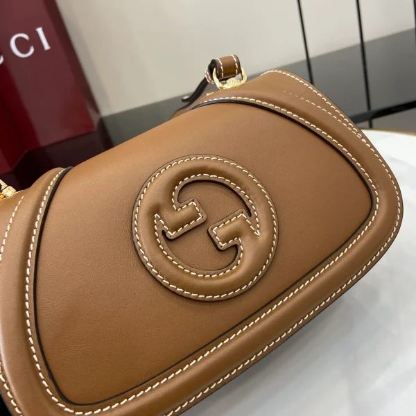 GUCCI Blondie迷你米棕帆布斜背包-815700：圖片 7