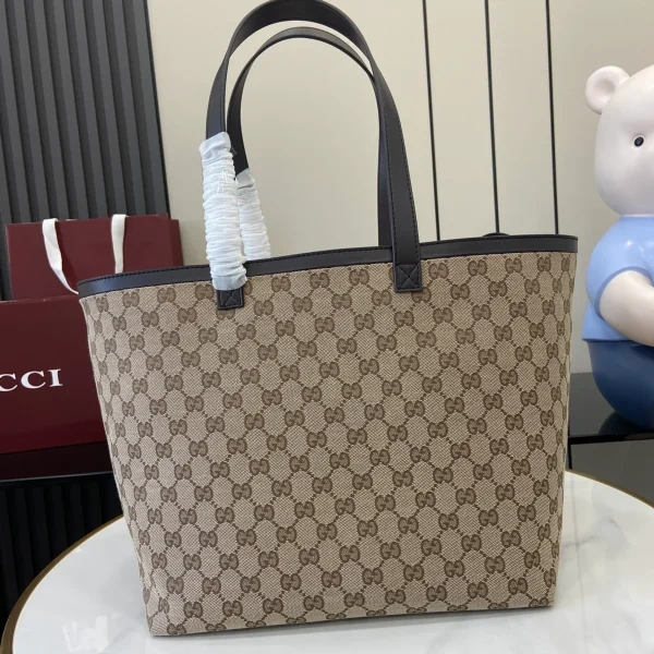GUCCI Totissima中號黑色帆布托特包-788203：圖片 4