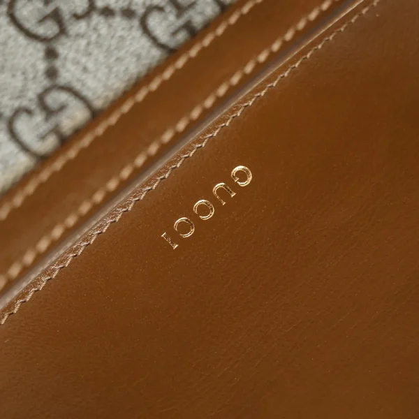 GUCCI Horsebit 1955白皮革斜揹包-658574：圖片 8