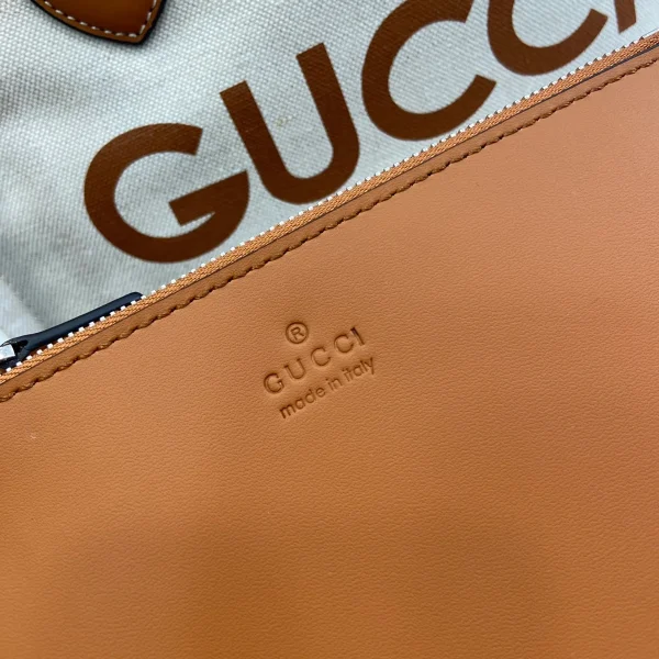GUCCI Gucci Lido小號米棕帆布手提包-772144：圖片 5