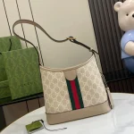 GUCCI Ophidia小號米棕帆布水桶包-781402：圖片 4