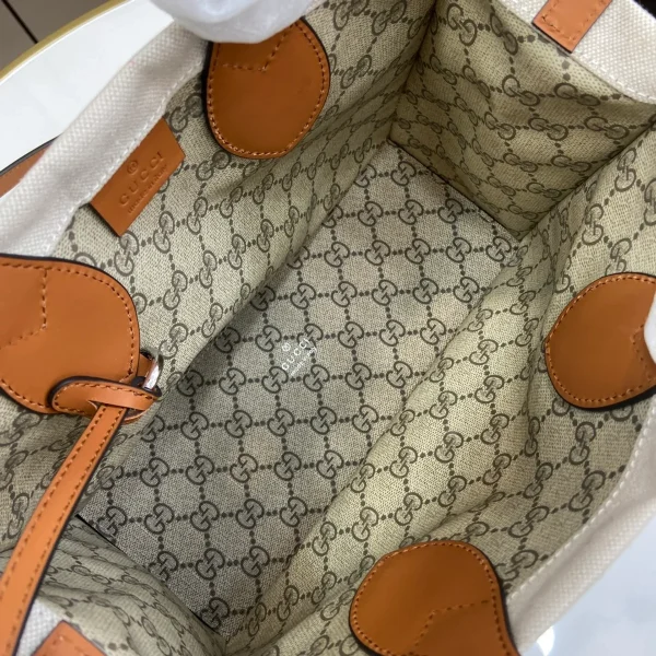 GUCCI Gucci Lido小號米棕帆布手提包-772144：圖片 9