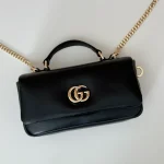 GUCCI GG Milano迷你黑色蓬鬆皮革斜揹包-806017：圖片 6