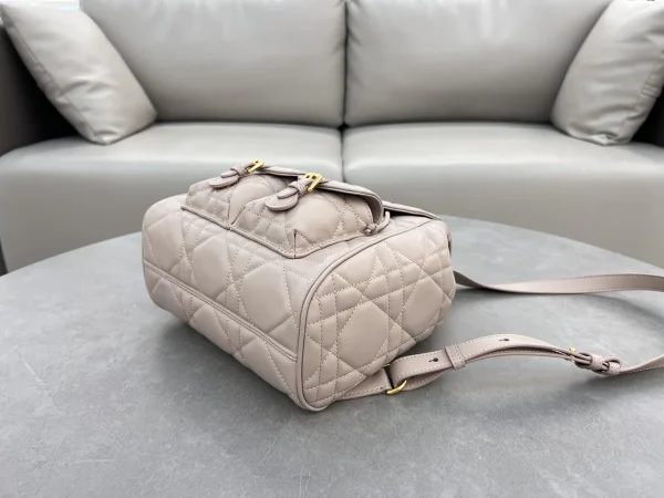 Dior Caro 粉米羊皮雙肩背包中號MM：圖片 5