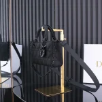 Dior Lady 黑色小牛皮斜挎包小號PM-M0613：圖片 3