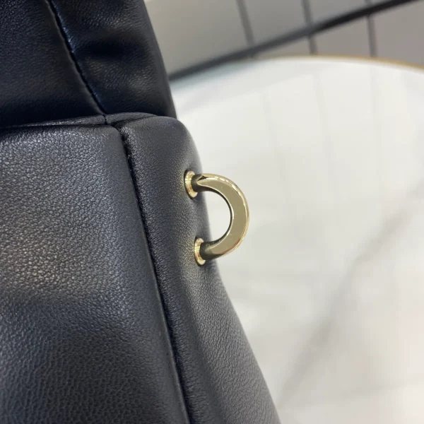 GUCCI GG Milano小號黑絎縫皮革手挽包-806016：圖片 12