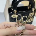 Dior Lady mini 黑色羊皮斜挎包mini-M0505：圖片 10