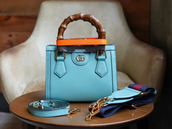 GUCCI Diana粉紅皮革斜背包-702732：圖片 2