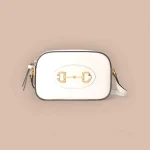 GUCCI Horsebit 1955小號黑色皮革肩揹包-760196