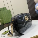 GUCCI GG Marmont黑色漆皮肩揹包-802448：圖片 3