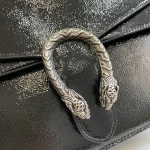 GUCCI Dionysus中號黑漆皮斜挎包-795007：圖片 6