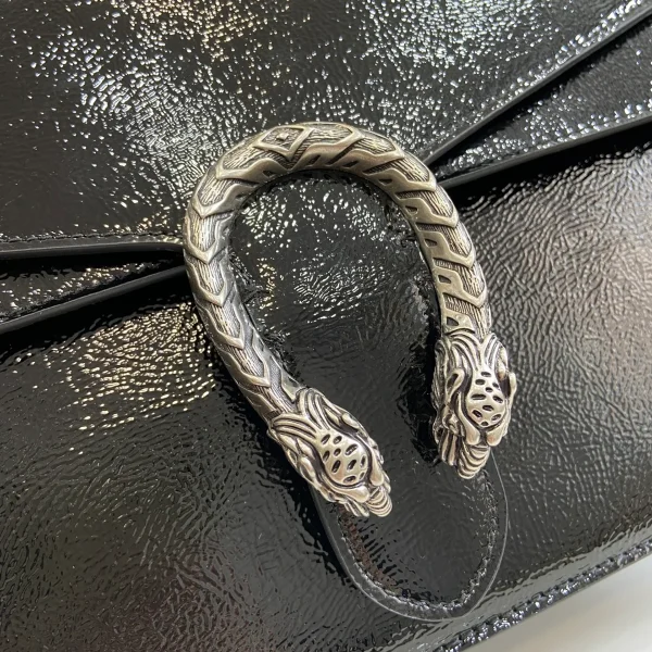 GUCCI Dionysus中號黑漆皮斜挎包-795007：圖片 6