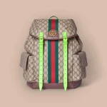 GUCCI Ophidia中號米棕帆布後揹包-598140