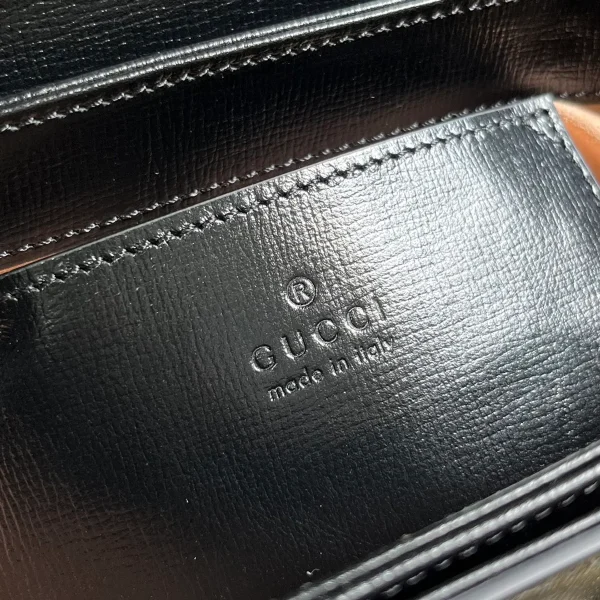 GUCCI Horsebit 1955米棕帆布肩揹包-760191：圖片 9
