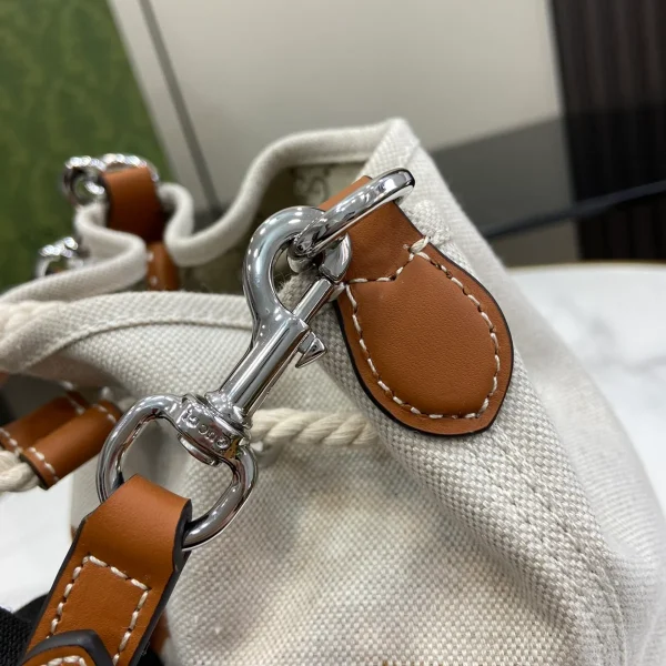 GUCCI Gucci Lido米棕帆布單肩包-777166：圖片 8