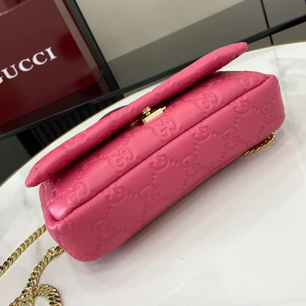 GUCCI GG Milano迷你白色皮革斜揹包-806017：圖片 6
