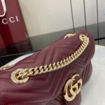 GUCCI GG Marmont小號灰褐皮革斜揹包-443497：圖片 7