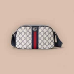 GUCCI Ophidia中號藍米帆布斜揹包-681064