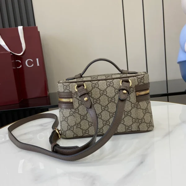 GUCCI Ophidia超迷你米白帆布斜揹包-816357：圖片 4
