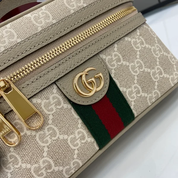 GUCCI Ophidia米棕迷你帆布包-816357：圖片 6